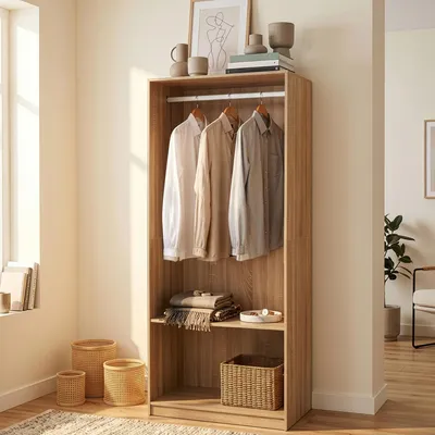 Produktbild von Offener Kleiderschrank 'Vippsaki' mit Fach 200 x 80 x 50 cm Eicheoptik
