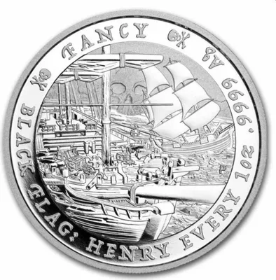 Immagine prodotto di moneta d'argento da 1 oncia Bandiera Nera 2023 Moneta da collezione d'argento 9999 di fantasia