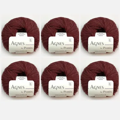 Productafbeelding van 6x Agnes by Permin – Luxe Chainette Garen Yak, Cashmere & Merino (25g/110m) (05 guave)