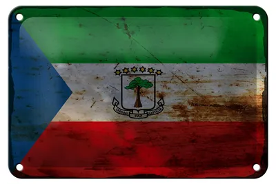 Produktbild von Blechschild Flagge Äquatorialguinea 18x12cm Flag Rost