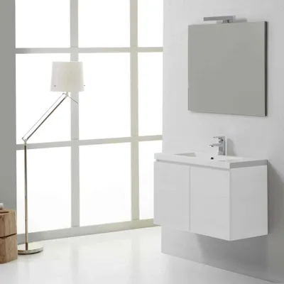 Immagine prodotto di Mobile bagno moderno 80 cm con ante bianco foresta | Manhattan
