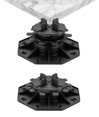 Imagen del producto de Soportes ajustables Wiltec para piedra, de 35 a 65 mm, con capacidad de carga de 600 kg, ideales para terrazas y baldosas de terraza
