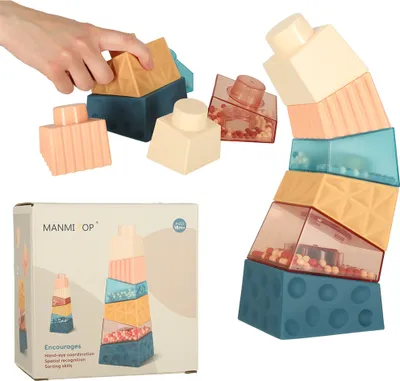 Obrázek produktu pro Montessori vzdělávací pyramida smyslová věž s míčky