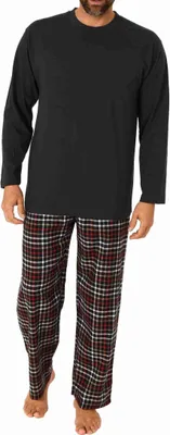 Produktbild von Herren Schlafanzug Pyjama langarm mit Flanell Hose, Oberteil unifarben - 222 101 10 872 ; dunkelgrau , 58