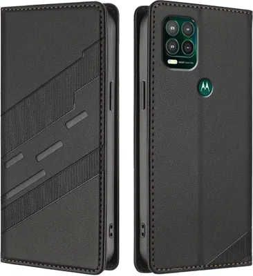 Image de Etui pour Motorola Moto G Stylus 5G 2021, étui portefeuille en cuirPolyuréthaneavec fente pour cartes et fonction stand Schwarz
