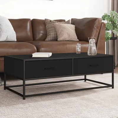 Produktbild von "2026 Promotion" Couchtisch Wohnzimmer - Kaffeetisch - Schwarz 100x50x35 cm Holzwerkstoff und Metall - Sofatisch CC30667
