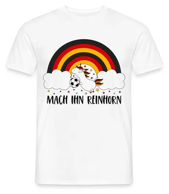 Produktbild von Spreadshirt Deutschland Mach Ihn Reinhorn Lustiger Spruch Fußball Männer T-Shirt, 3XL, Weiß