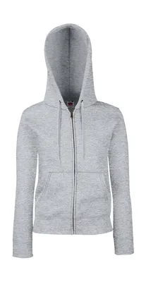 Produktbild von Fruit of the Loom Damen Premium Sweat Jacke Kapuzenpullover Hoodie, Größe:2XL (18), Farbe:Heather Grey