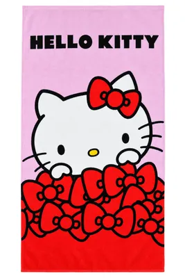Produktbild von Hello Kitty Duschtuch Badetuch Strandtuch 90 x 170 cm / 100% Baumwolle, KI-generiertes Bild