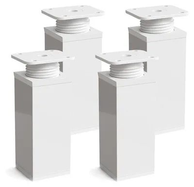 Productafbeelding van Meubelpoten wit, verstelbaar, set van 4 stuks, hoogte 80 mm