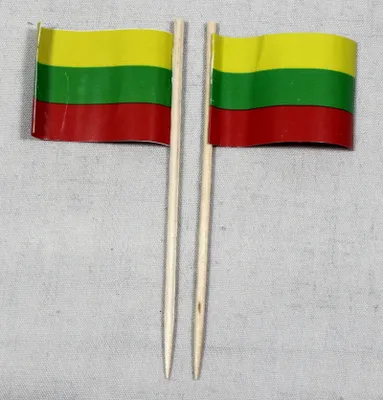 Produktbild von Party-Picker Flagge Litauen Papierfähnchen in Spitzenqualität 25 Stück Beutel