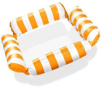 Produktbild von Balinco – Aufblasbare Wasserhängematte Schwimmsessel mit 4 Luftkammern & Nylon Netz für Pool – Floatie Luftmatratze Wassermatratze Relaxliege für Erwachsene & Kinder – Sommer Poolzubehör (Orange)