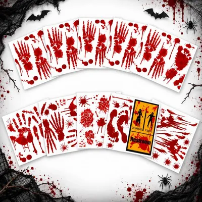 Zdjęcie produktu dla Naklejki na Halloween, 97 sztuk. Dekoracje okienne na Halloween