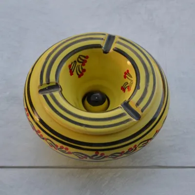 Image de Cendrier marocain Tatoué jaune citron - Moyen modèle