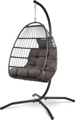 Produktbild von Famanu Hängesessel mit Kissen - grau, 150 kg Tragkraft