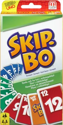 Produktbild von Mattel Games Skip-Bo Kartenspiel für Kinder, Erwachsene und Familien, farbenblindes Deck für 2 bis 6 Spieler