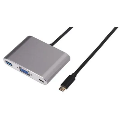 Zdjęcie produktu dla Nilox USB Type-C - adapter graficzny VGA/USB Type-C/USB 3.0 M/F USB srebrny