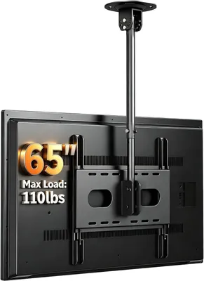 Imagen del producto de Soporte de techo para televisores de 26 a 65 pulgadas. Altura ajustable de 54 a 78 cm. Inclinable y giratorio. Capacidad de carga: 45 kg. Estándar VESA: 400x400 mm