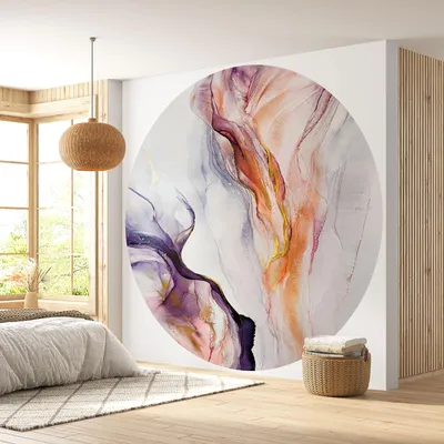 Produktbild von Runde Tapete / Kreis - Lumaléa - Design - Premium-Papier 185 g, abwaschbar - Durchmesser 130 cm