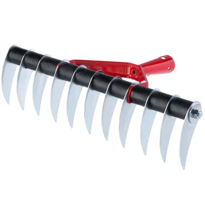 Obrázek produktu pro KADAX provzdušňovač trávníku "Strand", ruční vertikutátor pro zahradu, kovový, jednostranný, bez rukojeti, 36 cm