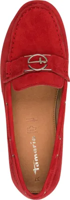 Produktbild von Tamaris Damen Slipper Leder Mokassin Zierspange sportlich 1-24630-44, Größe:41 EU, Farbe:Rot