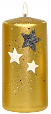 Image de Bougie Adpal Traditionnelle 120/58 Métallique Dorée