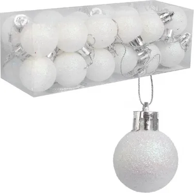 Produktbild von Set mit 24 schillernden Schneeflocken-Kugeln, 3 cm