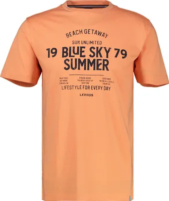 Produktbild von LERROS T-Shirt mit O-Neck und Brustprint aus Jersey-Baumwolle