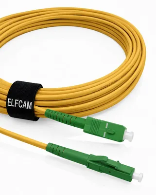 Produktbild von Elfcam - 15m LWL Glasfaserkabel SC/APC auf LC/APC, OS2 Singlemode Simplex 9/125μ
