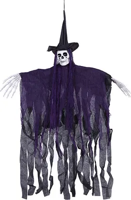 Obrázek produktu pro Halloween Závěsné ozdoby Grim Reapers, Závěsné kostlivci duchové pro nejlepší Halloween vnitřní a venkovní dekorace, Strašidelný dům Deco, fialová barva