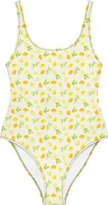 Produktbild von Mr. & Mrs. Panda Swimsuit Frische Zitronen Größe XXXL - Gelb - Geschenk, Bademode, Zitrusfrüchte Muster, Damen-Einteiler, Strandmode, Badeanzug, Shape-Badeanzug, Zitrone