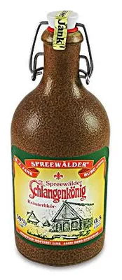 Produktbild von "Spreewälder Schlangenkönig" - Kräuterlikör im traditionellen Tonkrug (0,5 l / 30 % vol.)