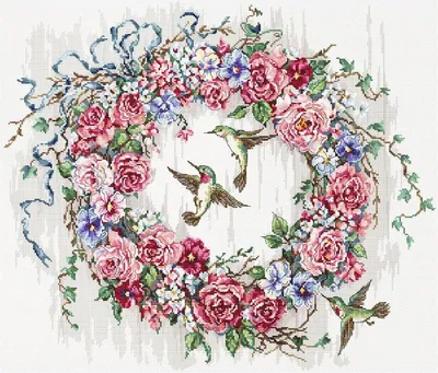 Image de Letistitch point de croix set "Colibri", motif à compter, 47x40cm