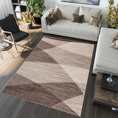 Obrázok produktu pre Koberec Obývacia izba Spálňa Krátky vlas Moderný tavený dizajn Béžová Hnedá 240 x 330 cm