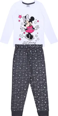 Produktbild von Weiß-graues Mädchenpyjama mit langen Ärmeln Minnie Mouse Disney 6 Jahre