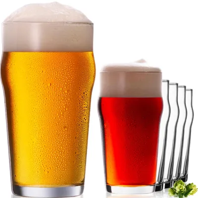 Produktbild von PLATINUX Biergläser Set 6 Stück 500ml (max. 568ml) Pint Gläser Bierseidel aus Glas Beer Weizengläser hohes Bierglas