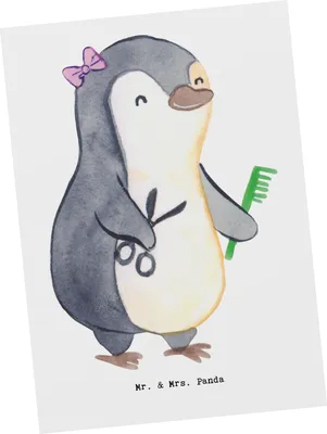 Produktbild von Mr. & Mrs. Panda Postkarte Hairstylistin Herz - Weiß - Geschenk, Färben, Haarstylistin, Grußkarte, Haare Schneiden, Friseursalon, Frisörin, Postkarten, Fotokarte
