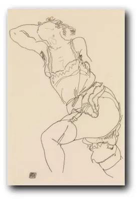 Produktbild von Kunstdruck „Liegendes Modell (Hemdchen)“ von Egon Schiele – 60×90 cm – ungerahmt