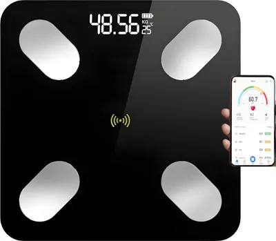 Zdjęcie produktu dla Waga analityczna inteligentna łazienkowa Bluetooth do 180 kg LCD