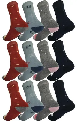 Produktbild von 12 Paar Damen Thermo Winter Socken Vollfrottee Warm Baumwolle;  Mix3/39-42