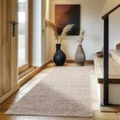 Zdjęcie produktu dla Moderner Kurzflorteppich mit dezenter Struktur - schlicht und stilvoll für Wohnzimmer und Schlafzimmer, Rozmiar: 80 x 250 cm, Kolor: Beżowy