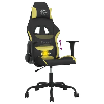 Produktbild von vidaXL Gaming-Stuhl mit Massagefunktion Schwarz und Hellgrün Stoff