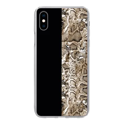 Produktbild von MuchoWow® Handyhülle Schutzhülle Hülle für iPhone Xs Schlange - Tiermuster - Braun Silikon Softcase Handy Hülle - Handytasche