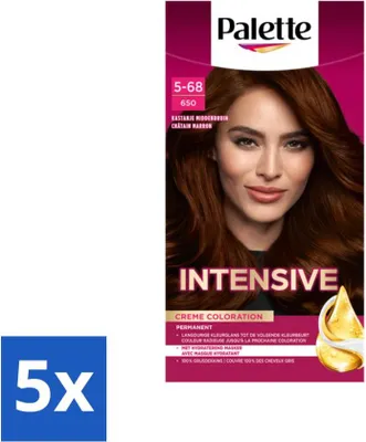 Zdjęcie produktu dla Palette Intensive Oil-Care Color Farba do włosów 650 Kasztanowy średni brąz - opakowanie promocyjne - 5 sztuk