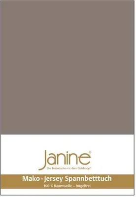 Produktbild von Janine Mako Jersey Spannbettuch, Spannbettlaken in allen Größen und vielen Farben 140 cm x 200 cm x 160 cm x 200 cm taupe