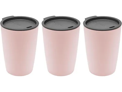 Produktbild von Magu 3er Set Natur-Design Trinkbecher Coffee to Go Rosa ca. 310 ml 140465