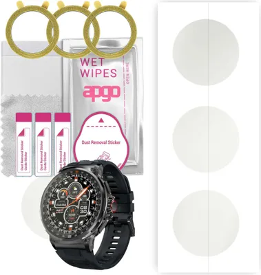 Produktbild von apgo 3 Stück Schutzfolie, Matt, kompatibel mit Colmi V69 Smartwatch, Hydrogel Displayschutzfolie mit Positionierhilfe, Displayfolie, robust und kratzfest