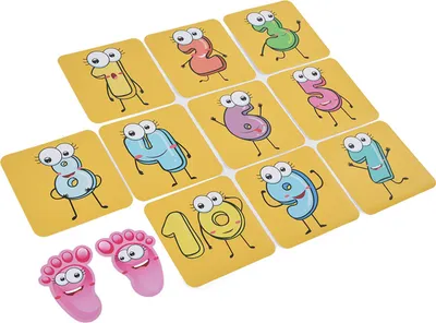 Image de 12PCS/Set Game Floor Sticker DIY Kids Game Ground Sticker Cartoon Number Sticker for Nursery