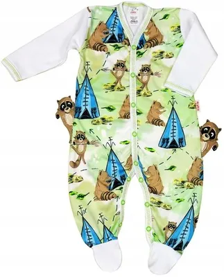 Produktbild von KLEKLE Strampler Wigwamy Gr. 74, Baby Schlafanzug mit Druckknöpfen