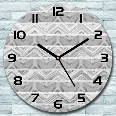 Produktbild von Wanduhr aus Glas Rund fi 30 Graue Aquarelllinien Quarz Deko Wohnzimmer Büro